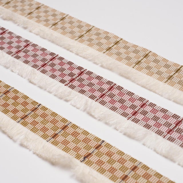 Traditional Sample - Schumacher Skyline Plaid Fringe Trim In Dune For Sale - Image 3 of 4