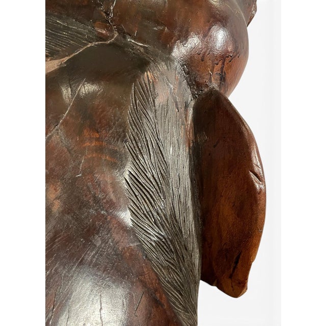 Wood Vintage Free Standing 5-Foot Balinese Carved Wood Elephant For Sale - Image 7 of 8