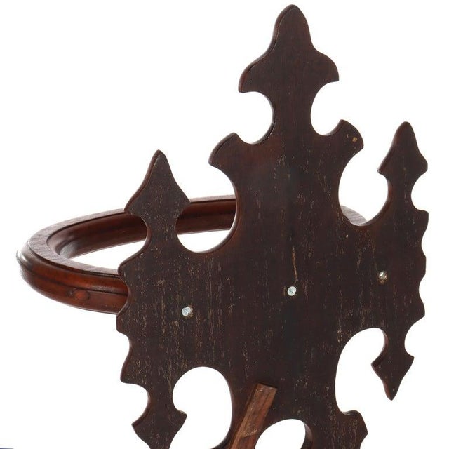 Brown Antique Rococo Walnut Umbrella Stand With Cast Iron Tray C1890 For Sale - Image 8 of 10