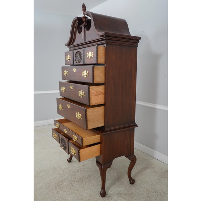 Age: C.1988 Details: 3 Part Construction Dovetailed Drawer Construction High Quality Construction Pediment Top w. Finial...