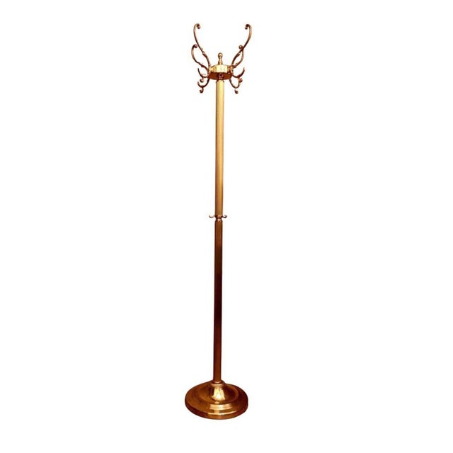 Hollywood Regency Brass Coat and Hat Rack, 1950s For Sale - Image 15 of 15