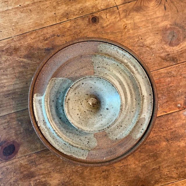 Early 20th Century Early 20th Century Brutalist Pottery Canister For Sale - Image 5 of 9