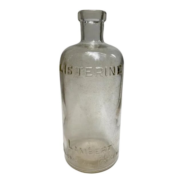 Antique Clear Cork Top Listerine Bottle For Sale