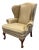 Ethan Allen Vintage Leather Wing Chair For Sale