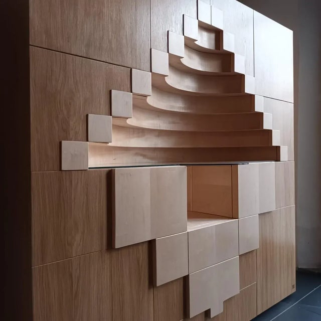 "Corinth" belief by Ferdinando Meccani for Meccani Arredamenti, Cascina (Pisa), project and construction 1978, in oak and...