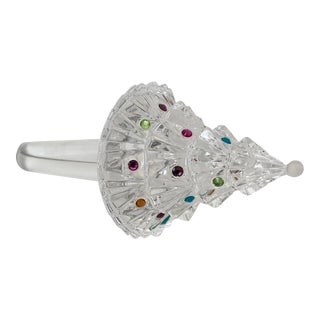 Late 20th Century Lenox Crystal Christmas Tree Bottle Stopper Vintage Mint With Box For Sale