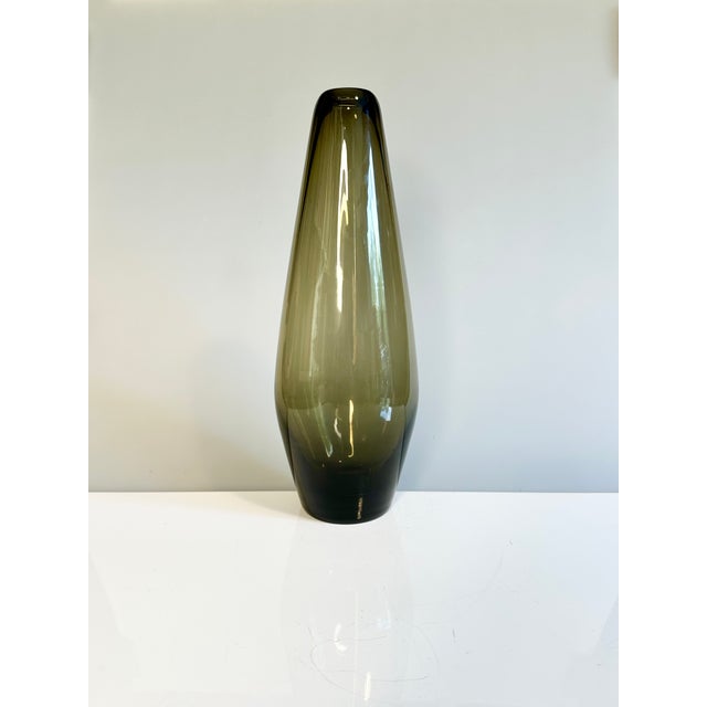 Mid-Century Thick-Walled Smoked Glass Vase, Germany, 1960s For Sale - Image 10 of 13