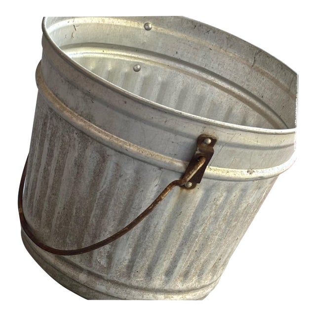 English Bucket Galvanized Metal Wash Tub Nc Joseph England For Sale