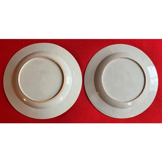 Antique 18th Century Chinese Export Porcelain Plates in Famille Rose Palette Decorated With Flowers - A Set of 10 For Sale - Image 12 of 12