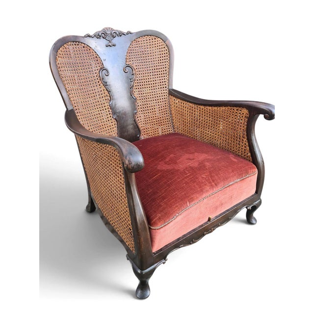 Late 19th Century Neo-Rococo Lounge Chair with Viennese Wickerwork For Sale - Image 11 of 11