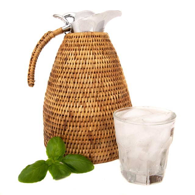 Boho Chic Artifacts Rattan 1.5 L Thermos For Sale - Image 4 of 5