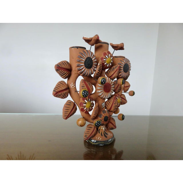 Mexican Tree of Life Terracotta Chandelier, 1970s For Sale - Image 9 of 14
