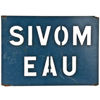 French Steel Sivom Water Sign For Sale