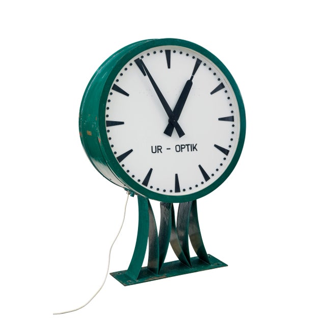 Forest Green Mid-Century Modern Swedish Industrial Station Clock, 1963 For Sale - Image 8 of 8