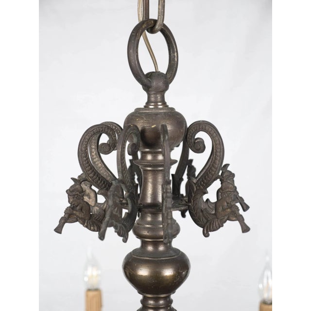 Antique Bronze 8-Arm Chandelier For Sale - Image 3 of 9