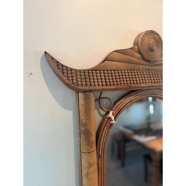 Vintage Split Bamboo Pagoda Wall Mirror – Southeast Asian, 1970s For Sale - Image 10 of 15