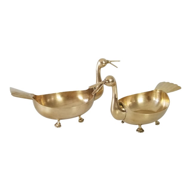 Vintage Solid Brass Duck Dish/Bowls a Pair Chairish