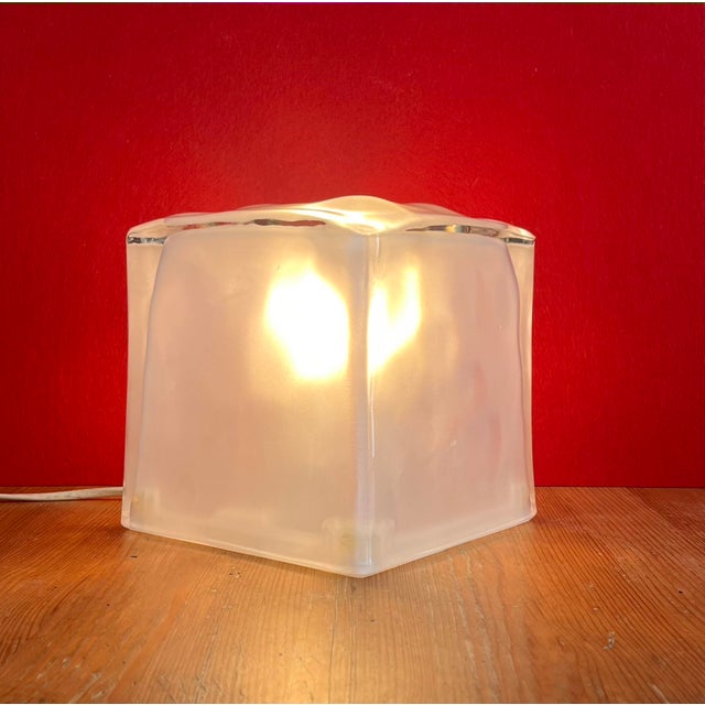 Glass Vintage Cube Table Lamp from Ikea, 1980s For Sale - Image 7 of 12