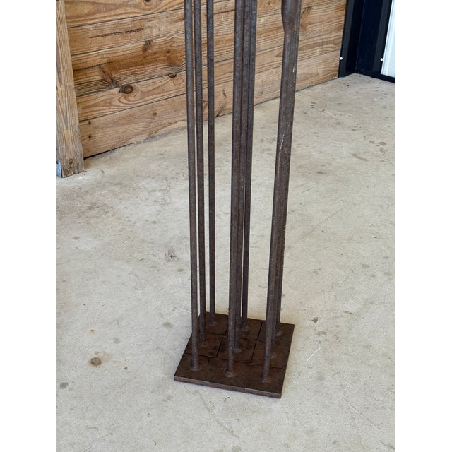 Mid-20th Century Forged Iron Nine-Light Candle Holder in the Manner of Harry Bertoia For Sale - Image 11 of 11