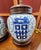 Mid 20th Century Vintage Chinoiserie Blue & White Double Happiness Ginger Jar Table Lamps - Almost a Pair For Sale - Image 5 of 9