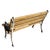 1900 - 1909 1900-1909 Restored Victorian Cast Iron & Wooden Lath Garden Bench W/ Vine Leaf Detail For Sale - Image 5 of 5