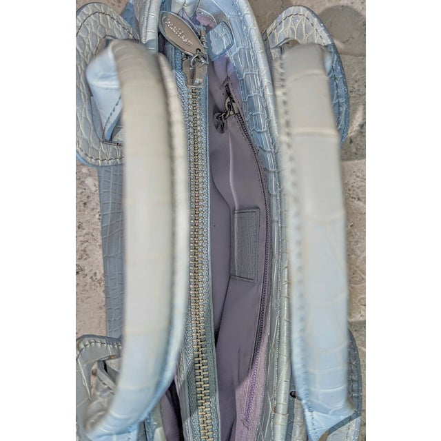 1990s '90s Cole Hahn Mini Faux Alligator Handbag For Sale - Image 5 of 6
