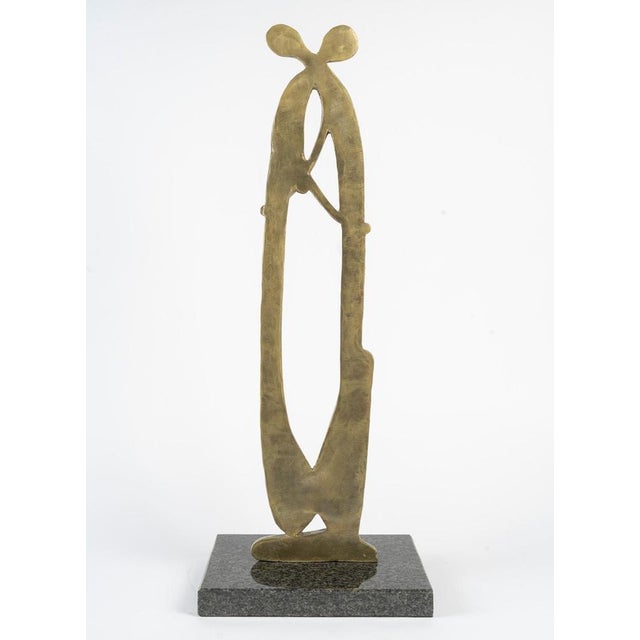 Abstract Sculpture, Patina-Finished Bronze with a Granite Base, 1950s For Sale - Image 6 of 7