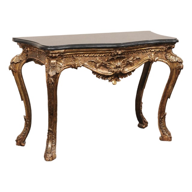 Italian Rococo Marble Top Console, 19th C. For Sale
