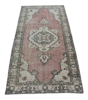 Hand Knotted Vintage Turkish Rug - 37.5"x76"