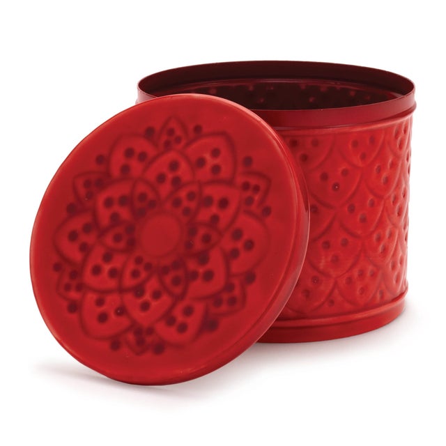 2020s Red Metal Container with Lid (Set of 2) For Sale - Image 5 of 5