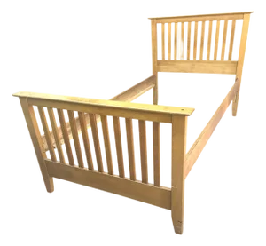 Moosehead Furniture Solid Maple Mission Style Twin Bedframe Made in Maine - Vintage Late 20th Century - 44" W 79" D 43" H