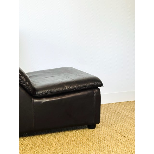 Scandinavian Modular Leather Sofa and Armchair, 1960s, Set of 4 For Sale - Image 10 of 18