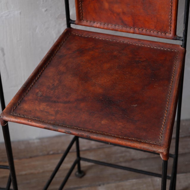 Spanish Hacienda Wrought Iron & Leather Counter Stools, 1960s For Sale - Image 12 of 18
