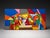 Abstract Large Colorful Geometric Abstract Canvas Art, 48” X 24” For Sale - Image 3 of 4