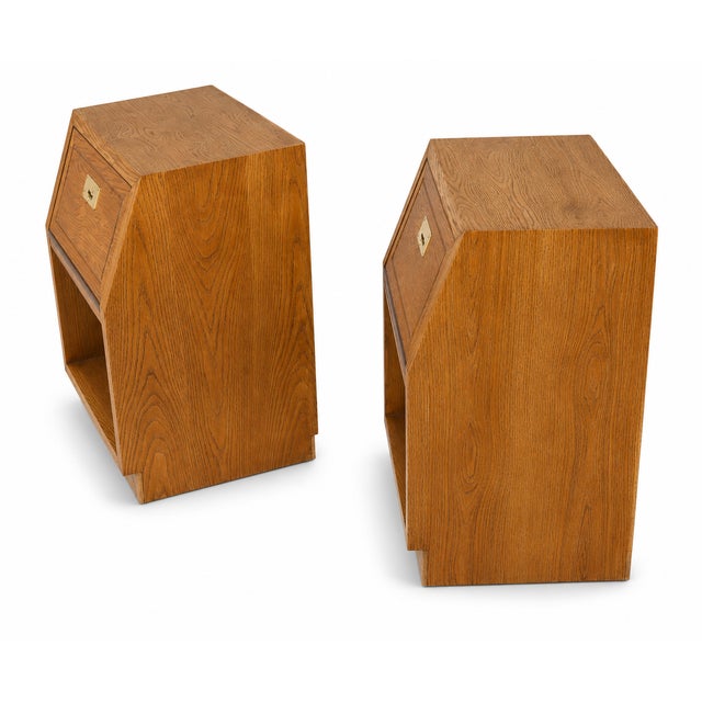 Wood 1970s Henredon Campaign Pair of Nightstands For Sale - Image 7 of 9