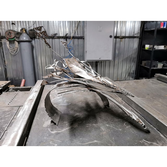 Star Bird Playing with Her Shape Sculpture in Welded Steel by Ovidiu Kloska For Sale - Image 11 of 11
