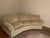 Ethan Allen Traditional Bennett Conversational Sofa. Beautiful paisley print in cream. Mind Condition.
