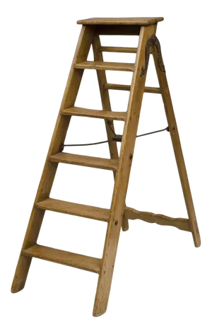 English Victorian Pine Step Ladder Labeled "x Ladder"
