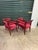 Late 20th Century Pair of Vintage Petite Wood-Framed Tub Chairs in Raspberry Velvet For Sale - Image 5 of 6