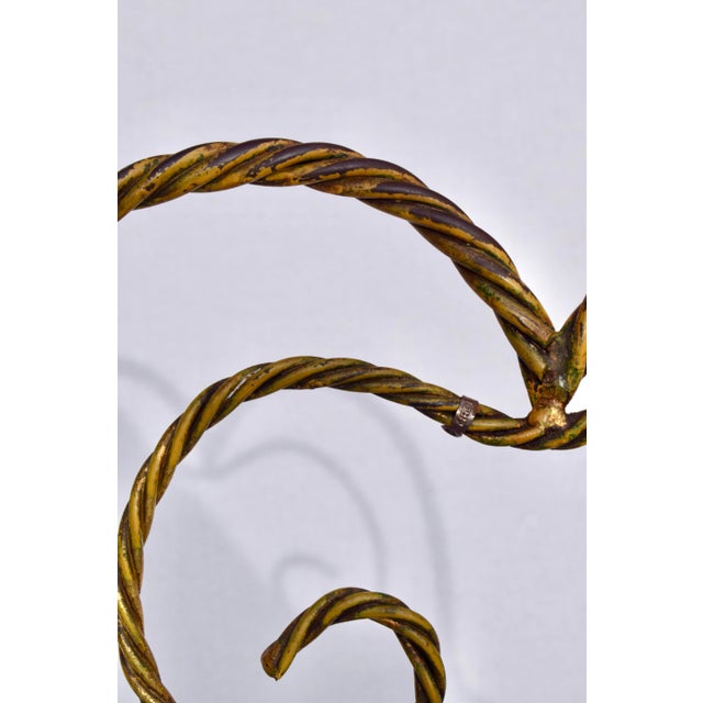 Mid 20th Century Hollywood Regency Gilt Iron Rope and Tassel Bench Stool. Italy, 1950's For Sale - Image 5 of 10