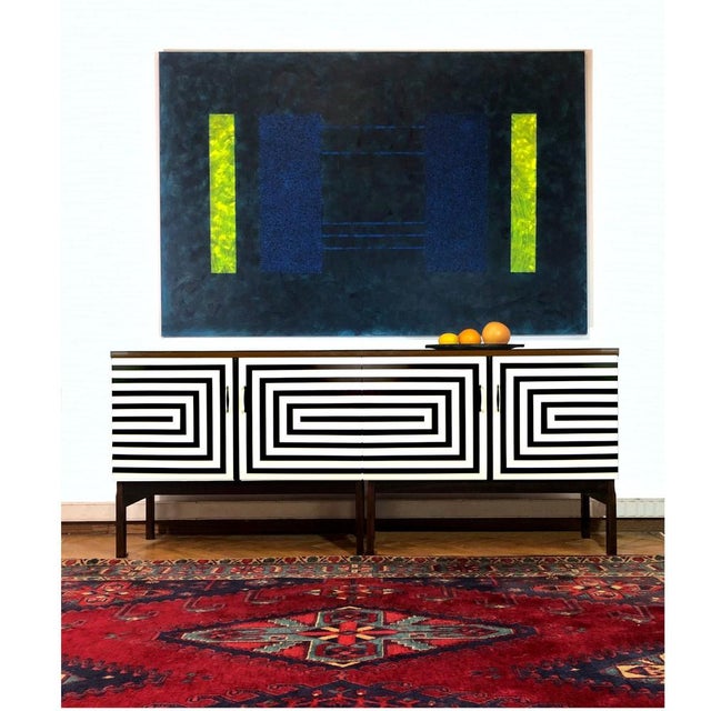 Modular Sideboards with Op Art Motif, 1970s, Set of 2 For Sale - Image 4 of 6