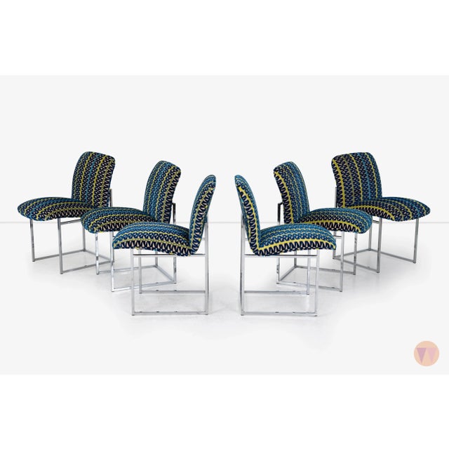 Blue Set of 6 Dining Chairs for Design Institute of America For Sale - Image 8 of 10