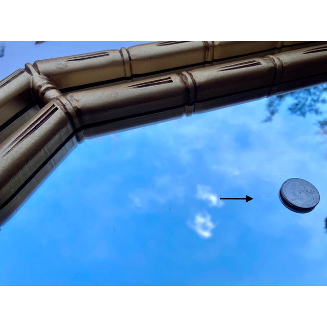 Gold Vintage Gold Faux Bamboo Octagonal Wall Mirror For Sale - Image 8 of 10