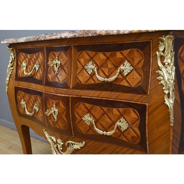 Early 20th Century Louis XV Marquetry Commode For Sale - Image 12 of 18
