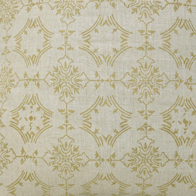 Textile Fabdivine Chakravyuh Handmade Block Print Pillow Covers 14x14 Inches Pure Linen Decorative Throw Cushion For Sale - Image 7 of 9