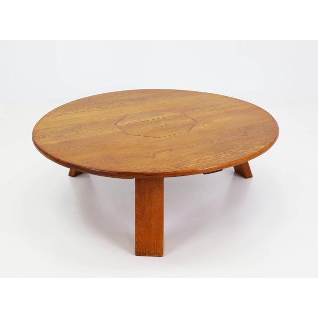 Charlotte Perriand Large Brutalist French Wooden Table from Pierre Chapo, 1970 For Sale - Image 4 of 10