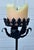 Black Mid 20th Century Spanish Forged Iron Floor Candlesticks, Torchieres 5 Ft Tall - Pair For Sale - Image 8 of 16