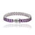 Metal Bochic Natural Amethyst Step-Cut Tennis Bracelet in Solid Silver for Her For Sale - Image 7 of 11