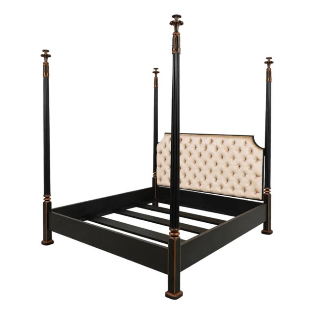 Nancy Corzine King Size Paint Decorated Poster Bed For Sale