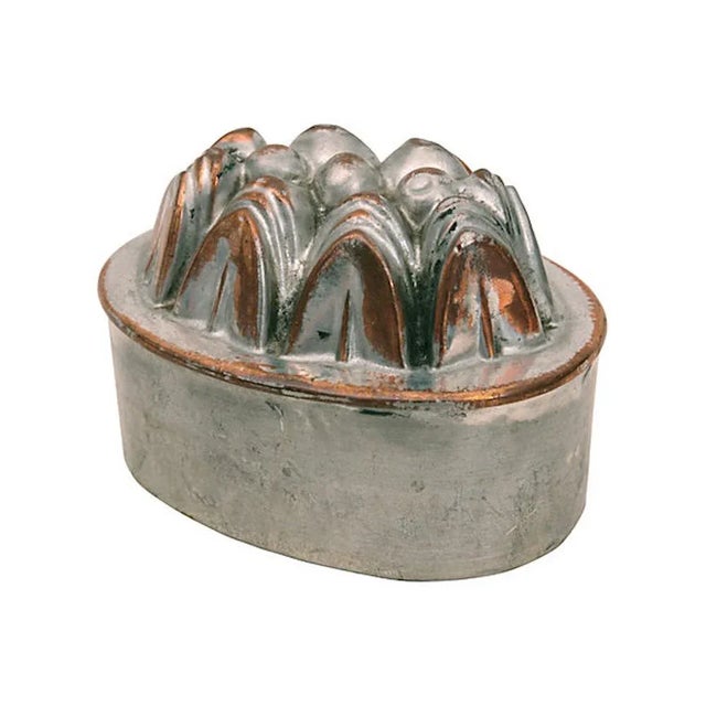 Antique intricate copper top mold with tin sides. No makers mark.